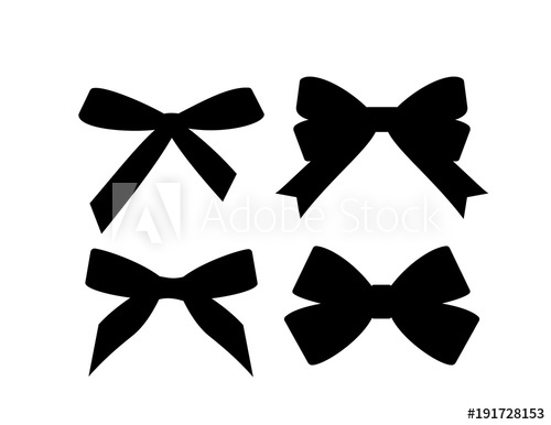 500x386 Set Of Black Silhouette Gift Bows Vector Illustration Concept