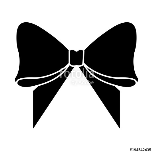 500x500 Bow Ribbon Decoration Design Vector Illustration Black And White