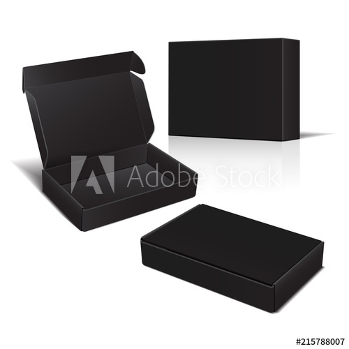 Set Of Black Cardboard Box Vector Package For Software 500x500 Set Of Black Cardboard Box Vector Package For Software