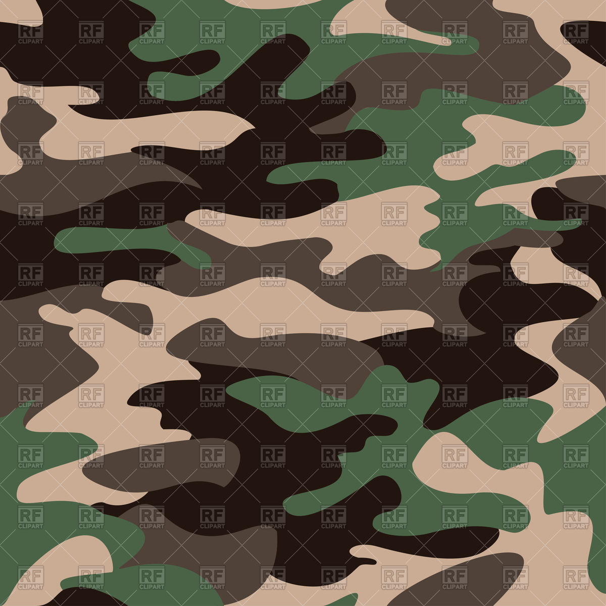1200x1200 Camouflage Seamless Pattern In Olive, Black And Brown Colors