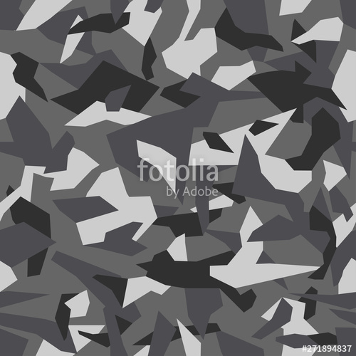 500x500 Geometric Camouflage Seamless Pattern Abstract Modern Camo, Black