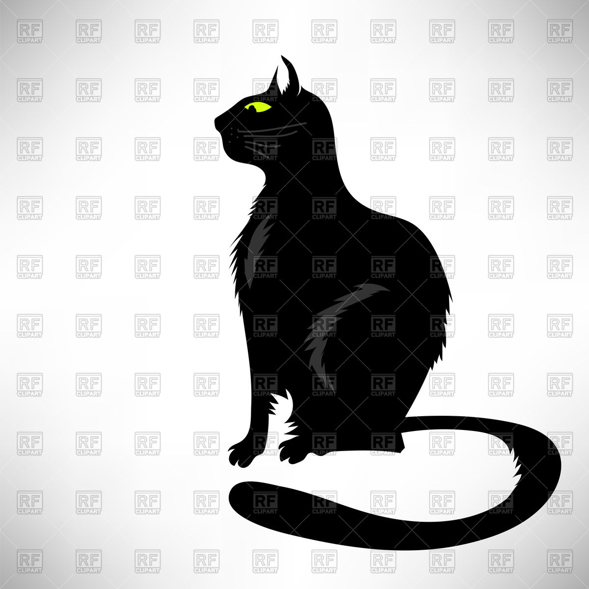 1200x1200 Black Cat Silhouette Vector Image Of Plants And Animals