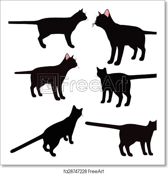 561x581 Free Art Print Of Cat Silhouette Vector Image