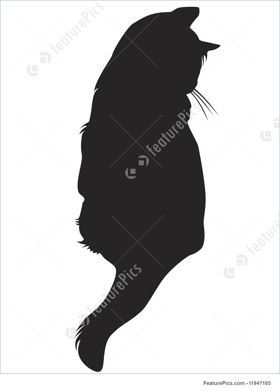 975x1360 Silhouettes And Outlines Vector Black Cat Silhouette