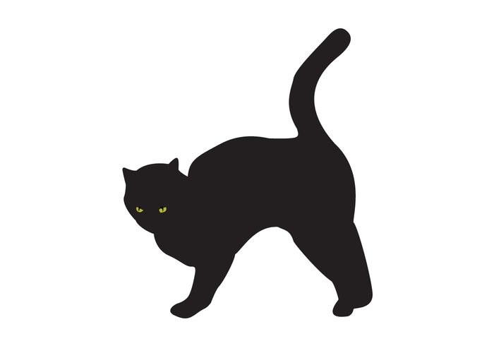 700x490 Black Cat Silhouette Vector