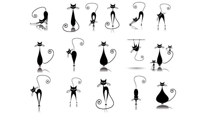 680x395 Black Cat Silhouette Vector Vectorish