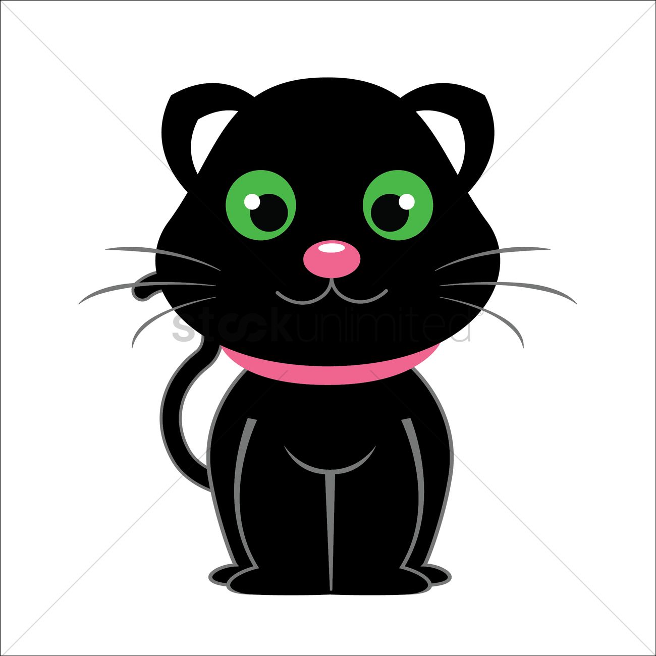 1300x1300 Black Cat Vector Image