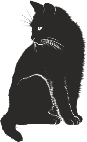 295x480 Cat, Shadow, Silhouette, Black Painting Cat Vector, Black Cat