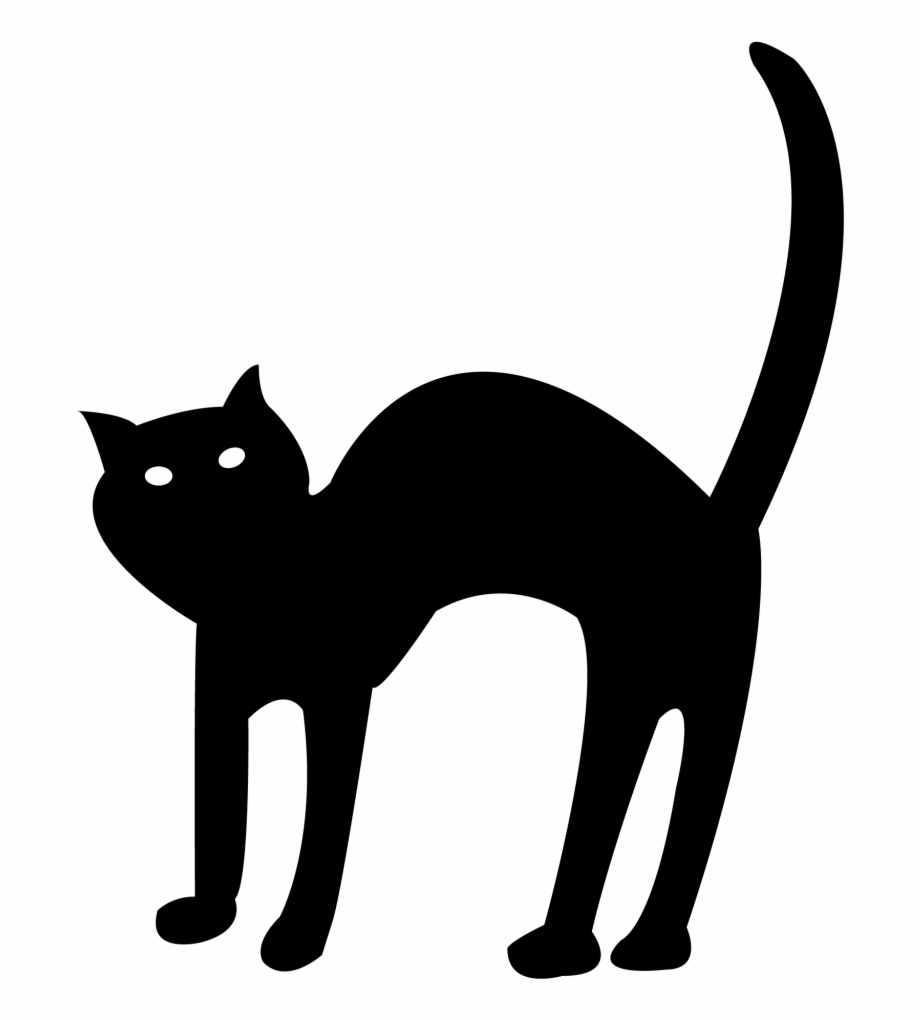 920x1020 Halloween Black Cat Vector Free Transparent Background