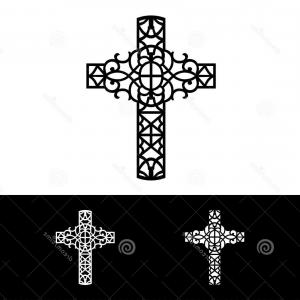 300x300 Decorative Christian Cross Drawn