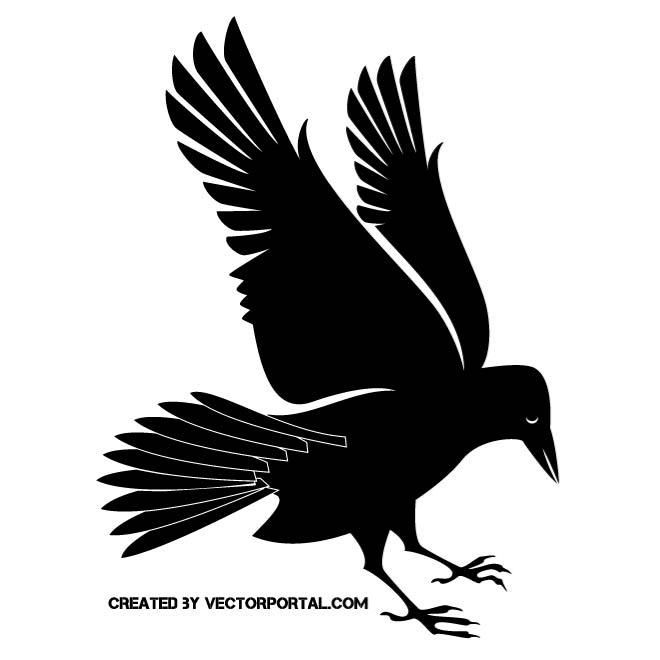 Black Crow Vector Silhouette Animal Vectors Free Vector 660x660 Black Crow Vector Silhouette Animal Vectors Free Vector
