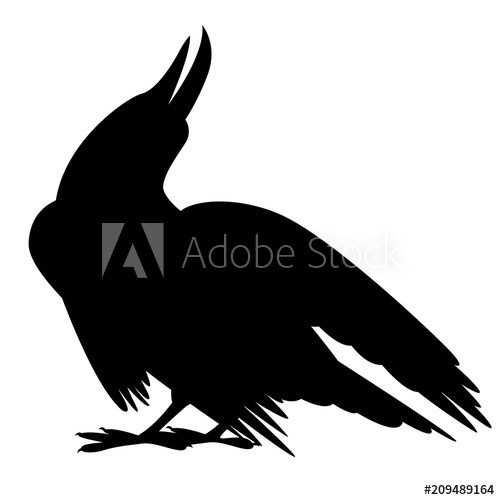 Bird Crow Vector Illustration Black Silhouette Profile 500x500 Bird Crow Vector Illustration Black Silhouette Profile