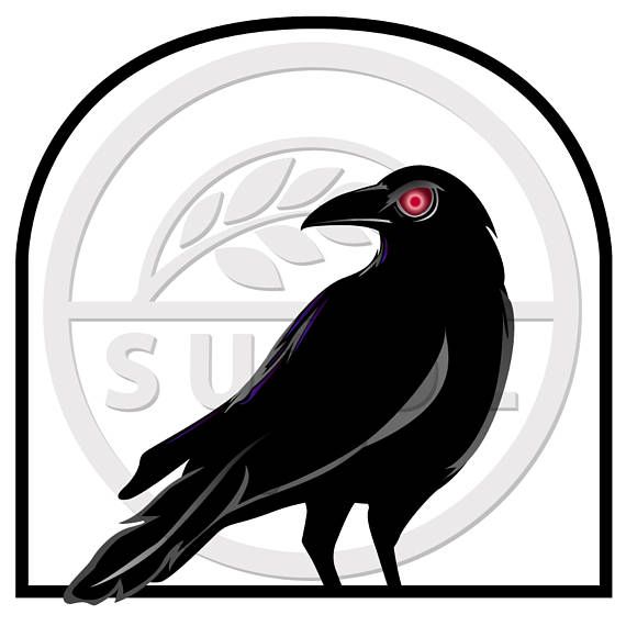 Black Crow Vector Graphic Esty Sticker Paper, Crow 570x570 Black Crow Vector Graphic Esty Sticker Paper, Crow