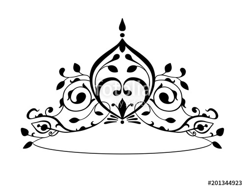 500x385 Black Princess Diadem On A Wight Background The Crown Vector