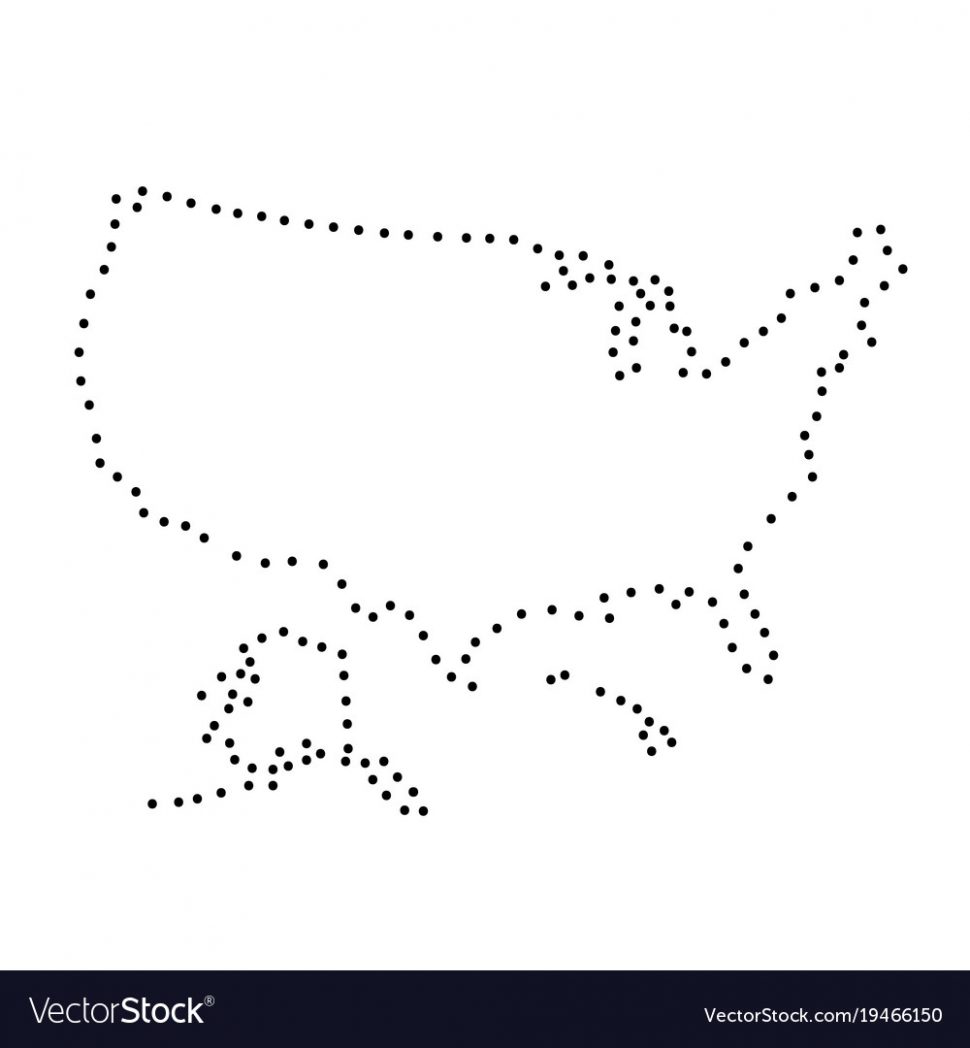 970x1048 Printable Abstract Schematic Map Usa From The Black Dots Vector