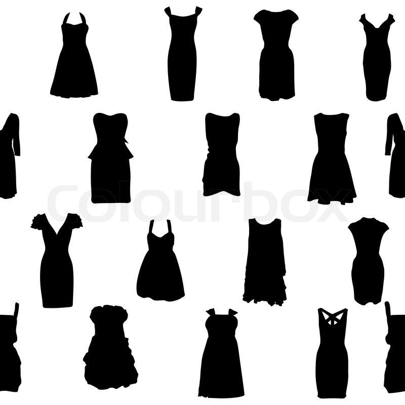 Set Of Dresses Silhouette Iseamless Stock Vector Colourbox 800x800 Set Of Dresses Silhouette Iseamless Stock Vector Colourbox
