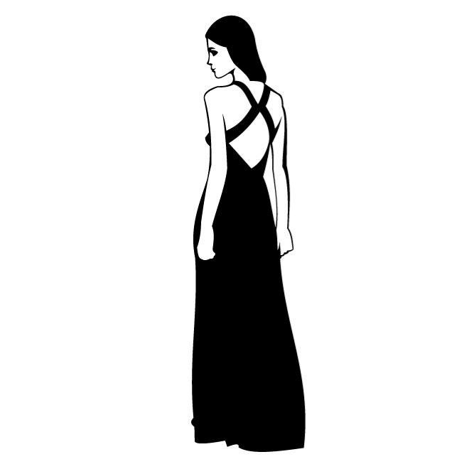 Woman In Black Dress Vector Clip Art 660x660 Woman In Black Dress Vector Clip Art