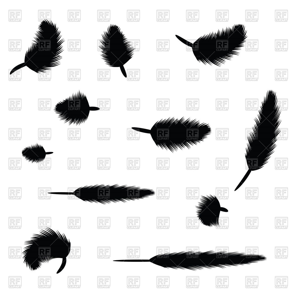 1200x1200 Black Feathers Silhouette Vector Image Of Objects