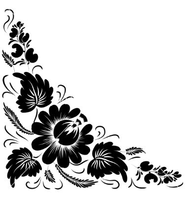 380x400 Black Flowers Vector