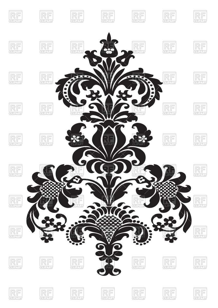 850x1200 Stylized Floral Design Element With Black Flower Vector Image