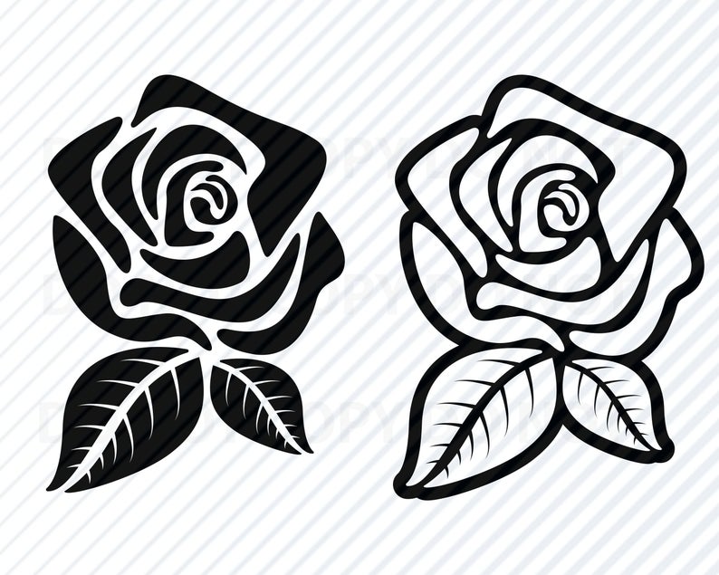 794x635 Black Rose Flowers For Cricut Flower Vector Images Etsy