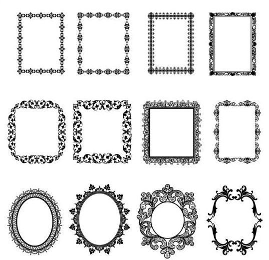 539x520 Square And Round Black Frame Vector Free Download