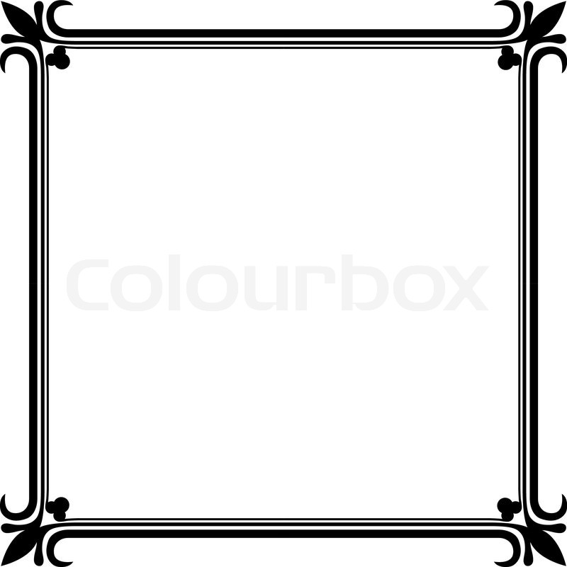 800x800 Black And White Vintage Frame Vector Stock Vector Colourbox