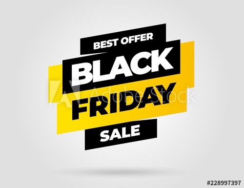 500x385 Black Friday Sale Inscription Design Template Yellow Banner Black