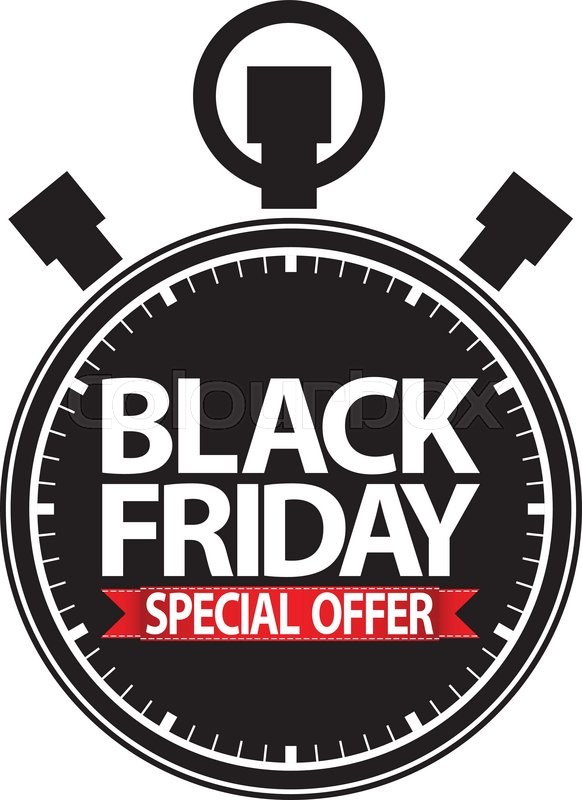 582x800 Black Friday Special Offer Stopwatch Stock Vector Colourbox