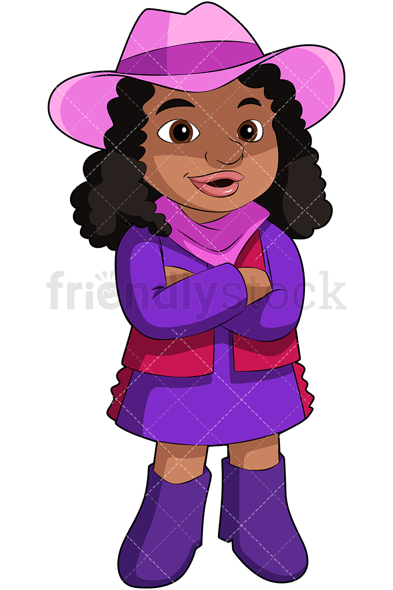 Black Girl In Cowboy Costume Cartoon Vector Clipart 800x1200 Black Girl In Cowboy Costume Cartoon Vector Clipart