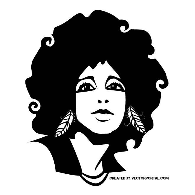 Afro Girl Vector Portrait 660x660 Afro Girl Vector Portrait