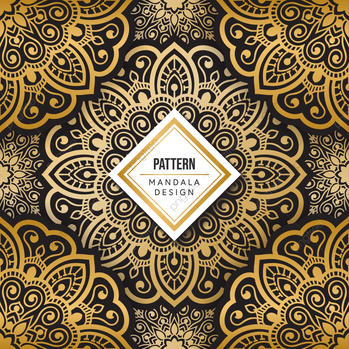 1200x1200 Vector Luxury Mandala Black Gold Background, Gold, Black, Mandala