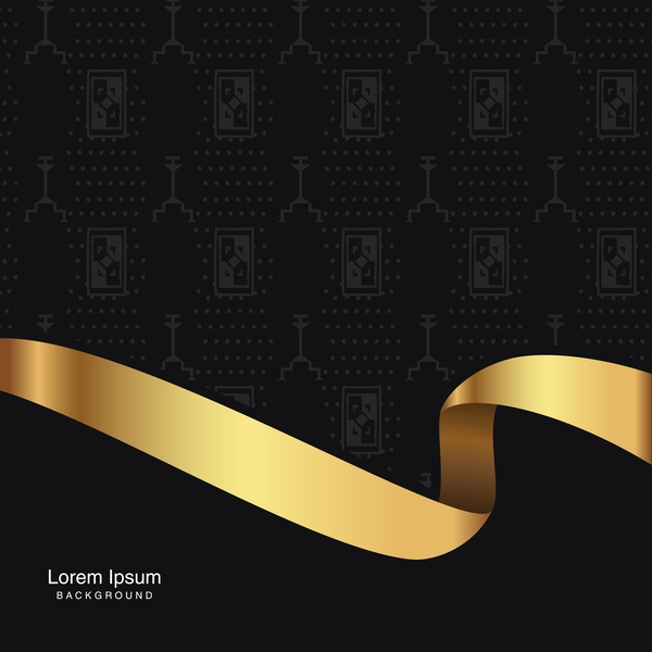 600x600 Black Seamless Pattern With Gold Background Vector Free Download