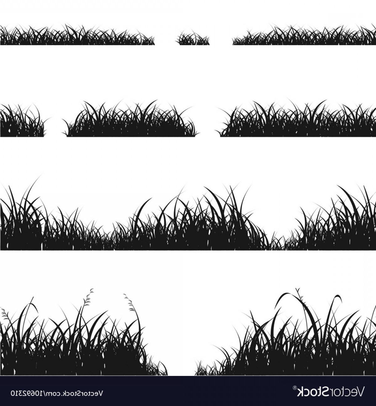 1200x1296 Set Of Black Grass Silhouette Vector Cqrecords