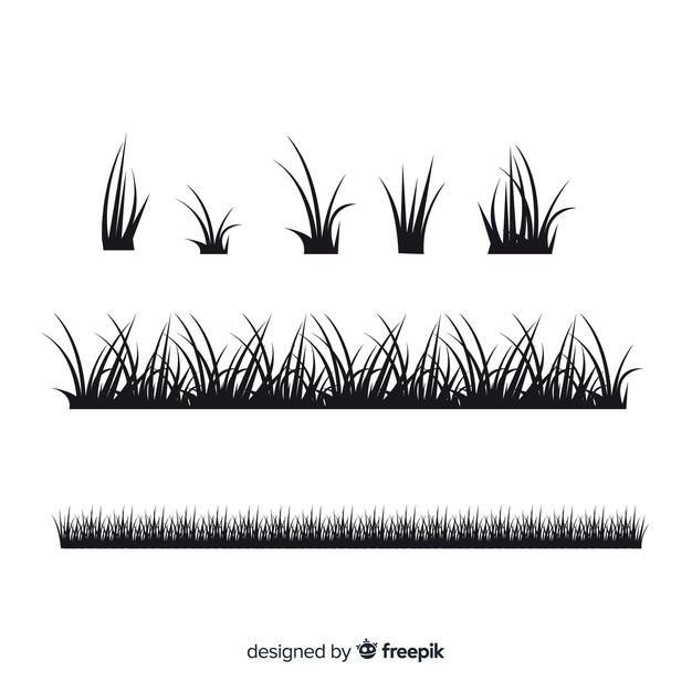 626x626 Black Grass Border Silhouettes Collection Vector Free Download