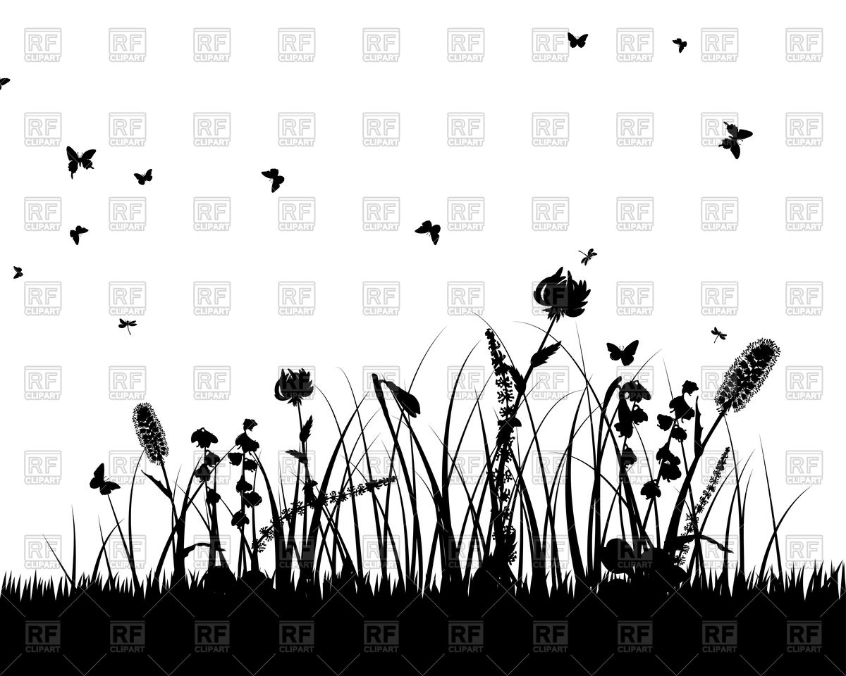 1200x960 Black Grass Silhouette Vector Image Of Silhouettes, Outlines