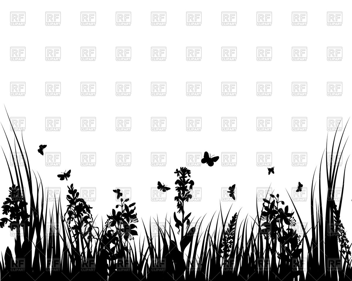 1200x960 Black Grass Silhouette Background Vector Image Of Plants