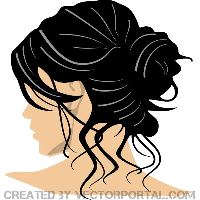 Woman With Black Hair Vector 660x660 Woman With Black Hair Vector