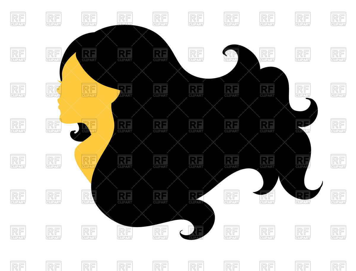 Beautiful Woman's Silhouette With Long Black Hair Vector Image 1200x914 Beautiful Woman's Silhouette With Long Black Hair Vector Image