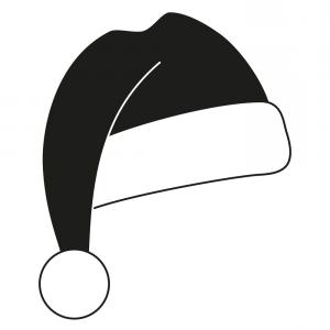 300x300 Black And White Christmas Hat Icon Vector Wallkeeper