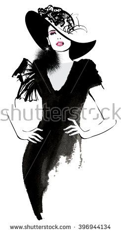 245x470 Fashion Woman Model With A Black Hat