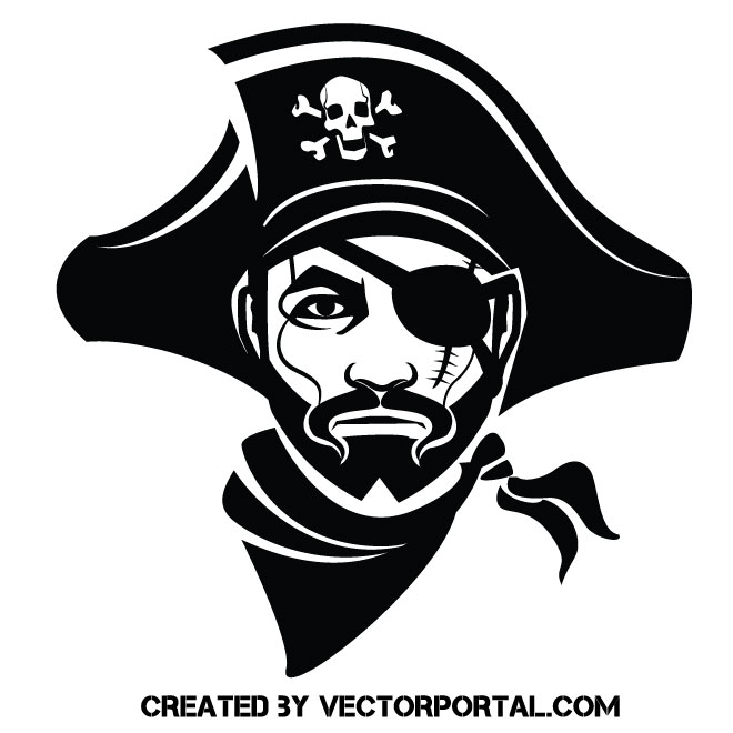 660x660 Pirate With Black Hat Vector Image