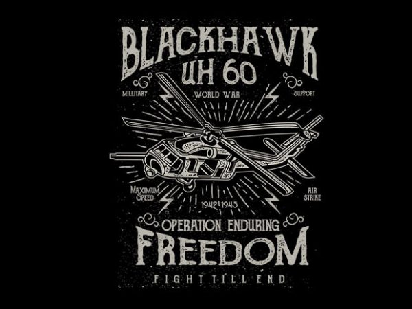 Blackhawk Vector T Shirt Design 600x450 Blackhawk Vector T Shirt Design