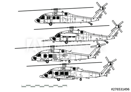 Sikorsky Uh Black Hawk Outline Vector Drawing 500x350 Sikorsky Uh Black Hawk Outline Vector Drawing