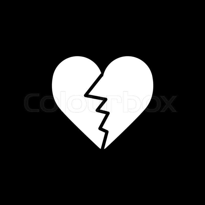 800x800 Cracked Heart Vector Icon Black And Stock Vector Colourbox