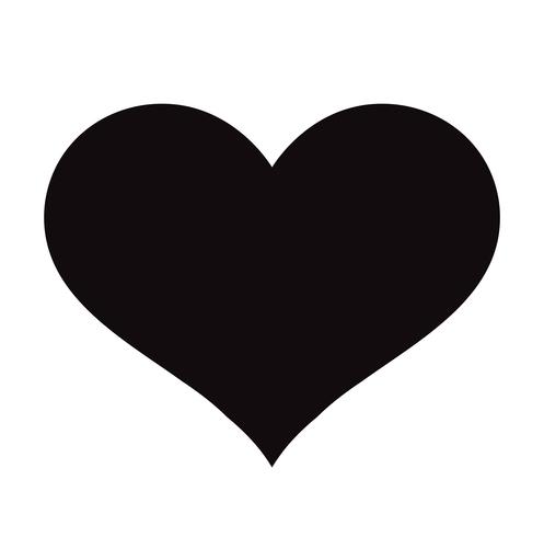 497x490 Flat Black Heart Icon Isolated On White Background Vector