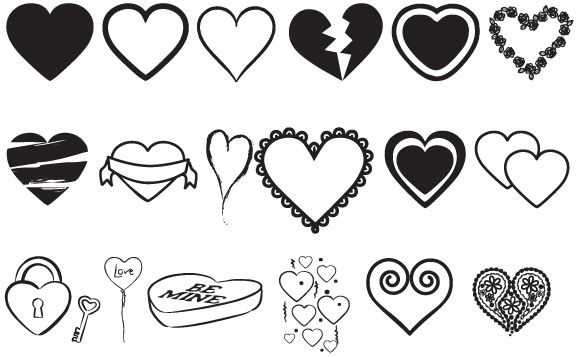 576x357 Hearts Vectors Mix Free Vector In Adobe Illustrator