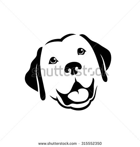 450x470 Labrador Face Silhouette