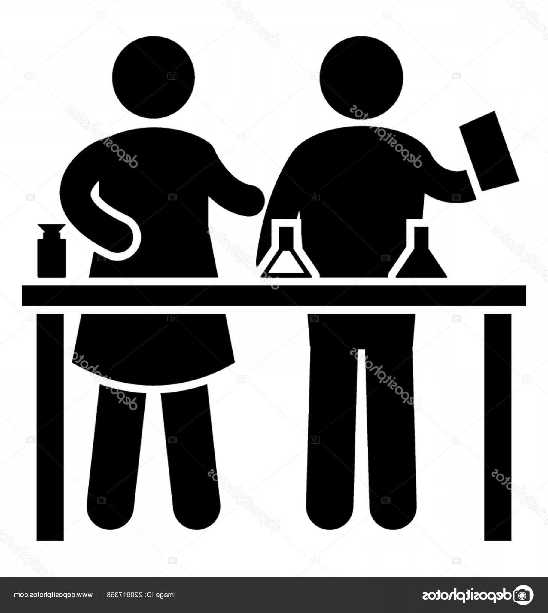 1824x2040 Stock Illustration Students Sitting Classroom Lab Beakers