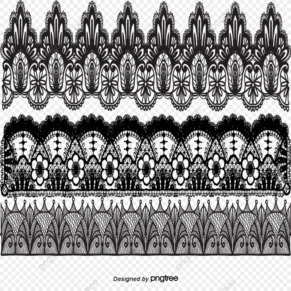 1200x1200 Black Lace Edge, Black Vector, Lace Vector, Vector Material Png